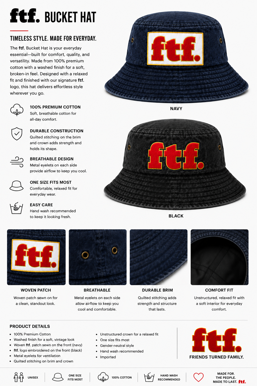 ftf. "Bucket Low" bucket hat