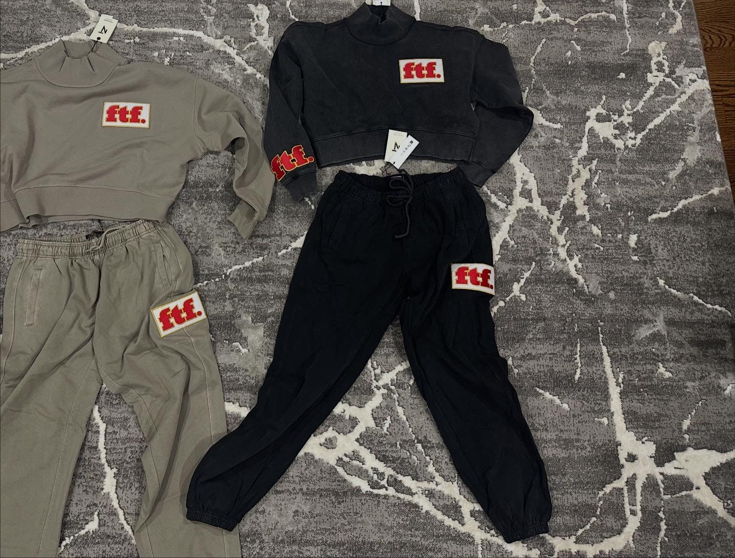 Khaki women's mock neck sweatsuit